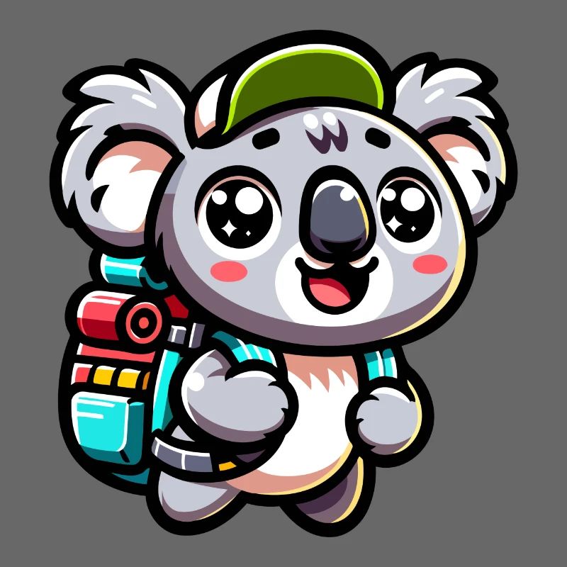 Abenteuerlustiger Koala Backpacker Illustration