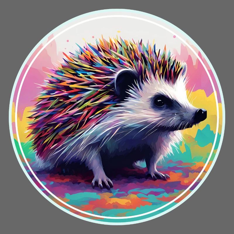 Farbenfrohe digitale Kunst - Igel