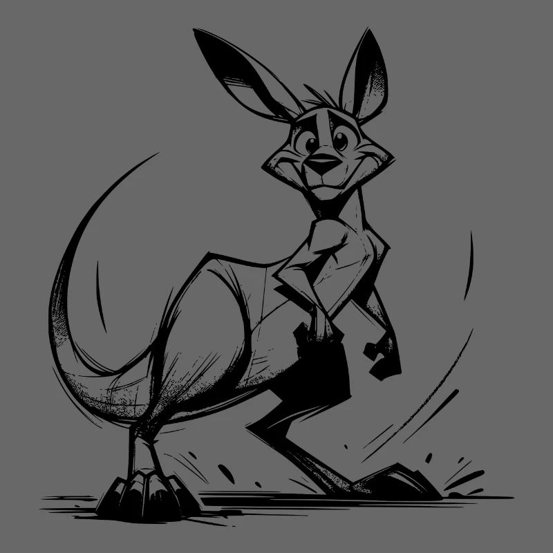 Australian Kangaroo Pencil Drawing