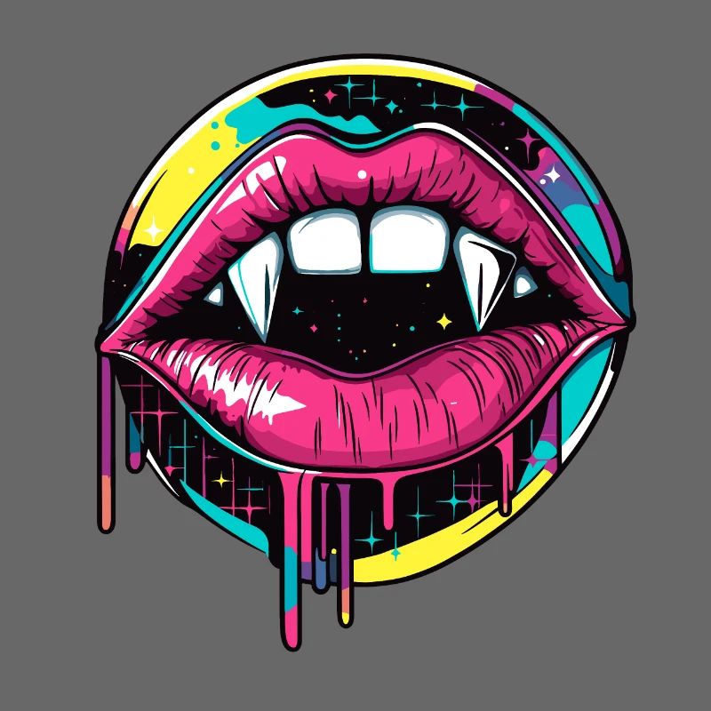 Vampire Lips Halloween 90s Vaporwave