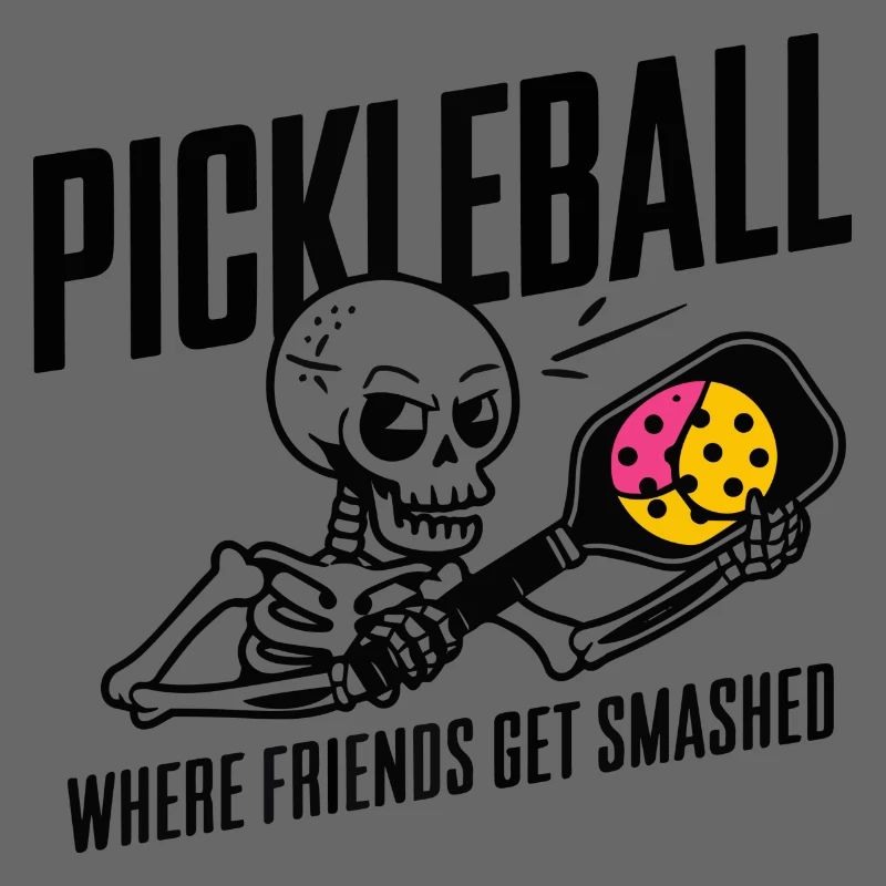 Pickleball Where Friends Get Smashed Cool Skeleton