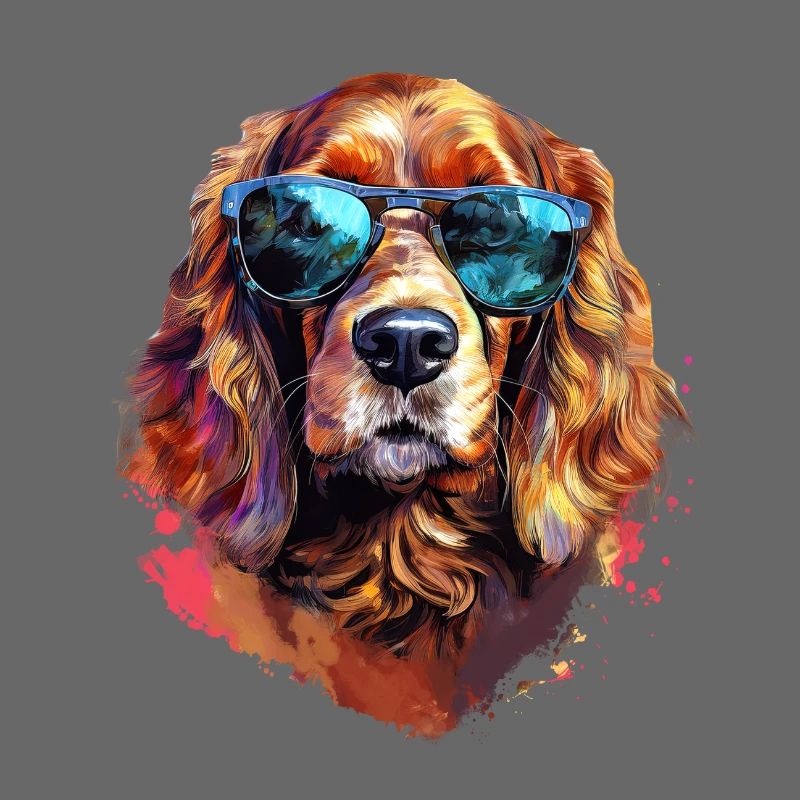 Cocker Spaniel avec lunettes de soleil