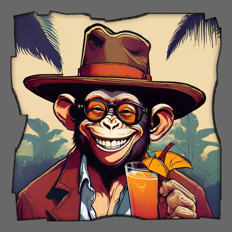 Affe mit Cocktail!