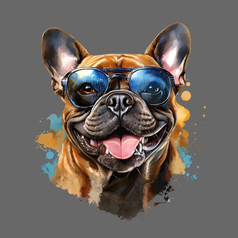 Frenchie avec lunettes de soleil