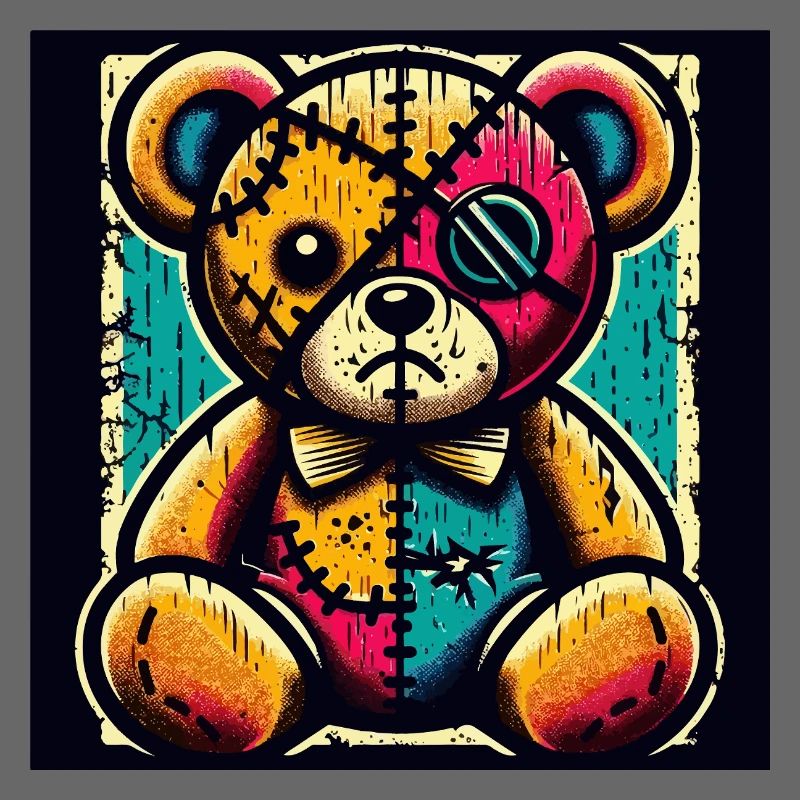 Art de l’ours en patchwork avec charme vintage