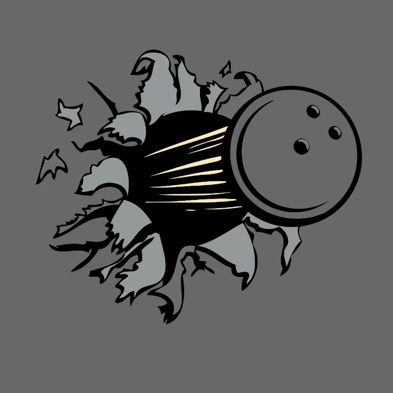 Percée de la boule de bowling en collision