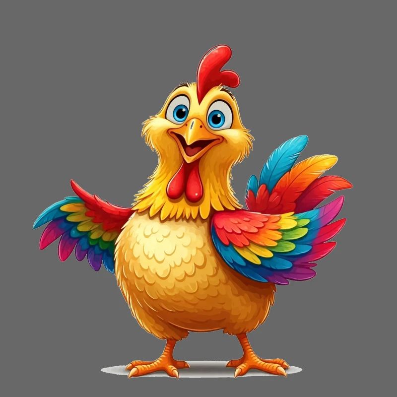 Lebendiges Regenbogenhuhn Illustration