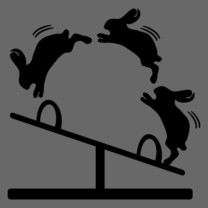 LAPINS DE PÂQUES SAUTE LAPIN BALANÇOIRE