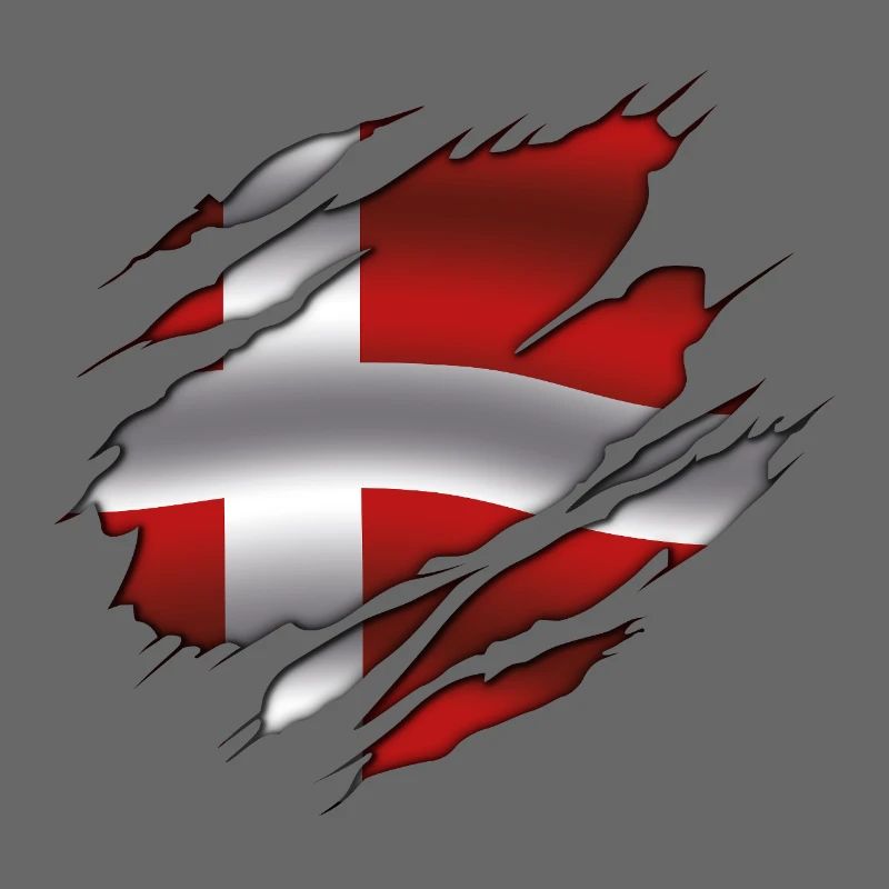 Drapeau du Danemark - Danemark - Drapeau déchiré