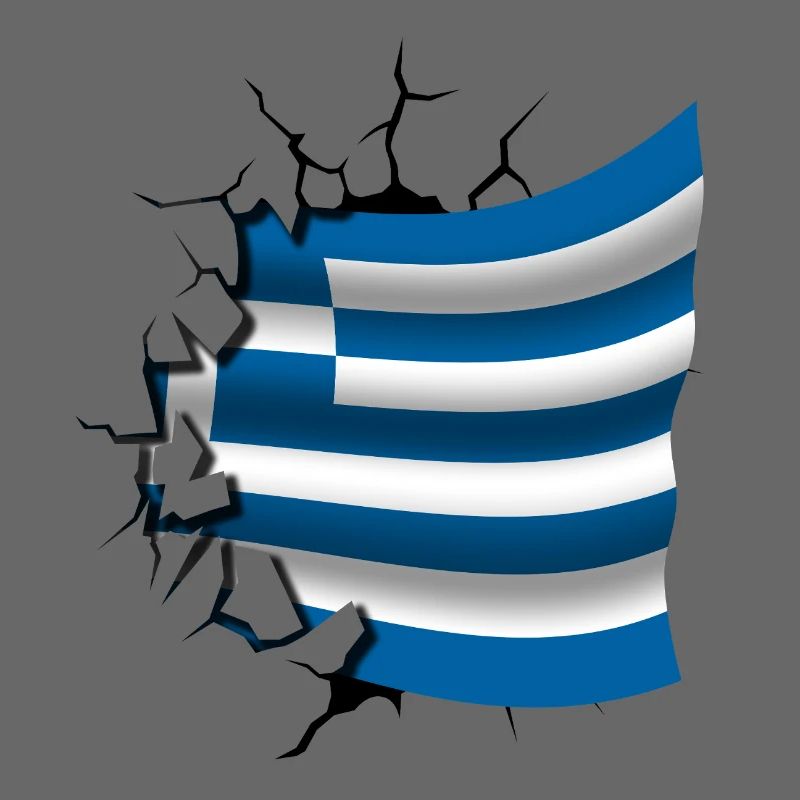 Drapeau de la Grèce - Grèce - Drapeau Broken Design