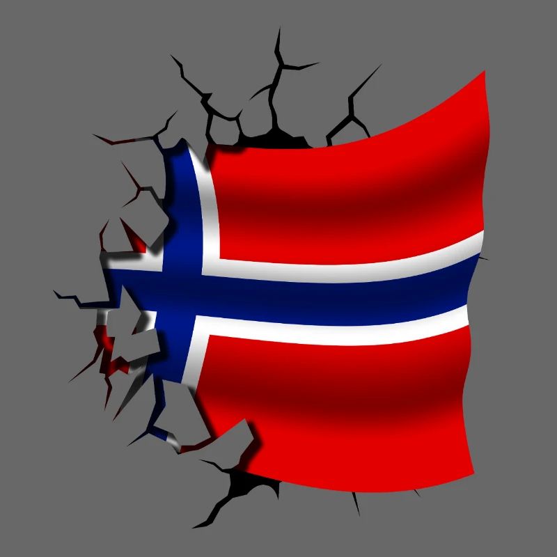 Drapeau de la Norvège - Norvège - Drapeau Broken Design