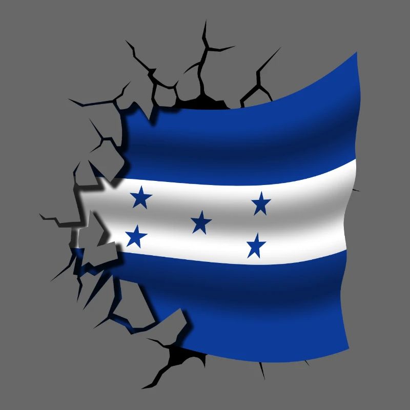 Drapeau du Honduras - Honduras - Drapeau Broken Design