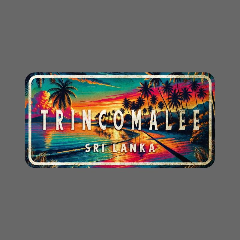 Trincomalee Beach Sunset Schild