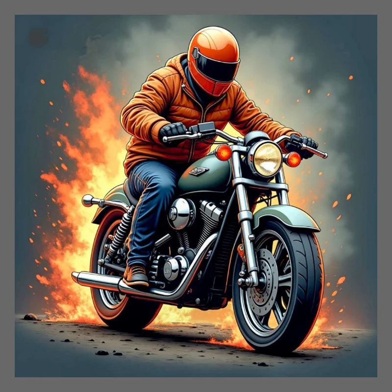 Flammenmotor Motorradheld