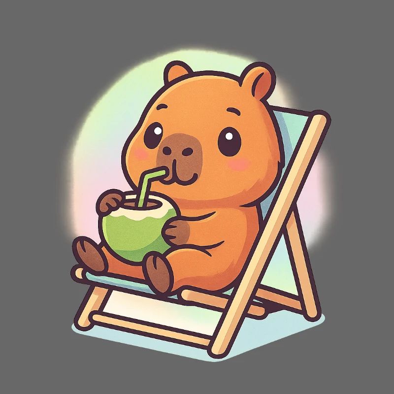 Capybara kawaii décontracté