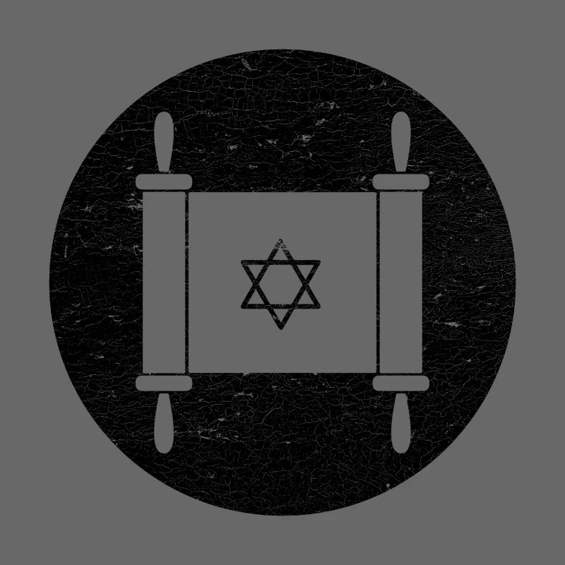 Torah scroll in a black circle