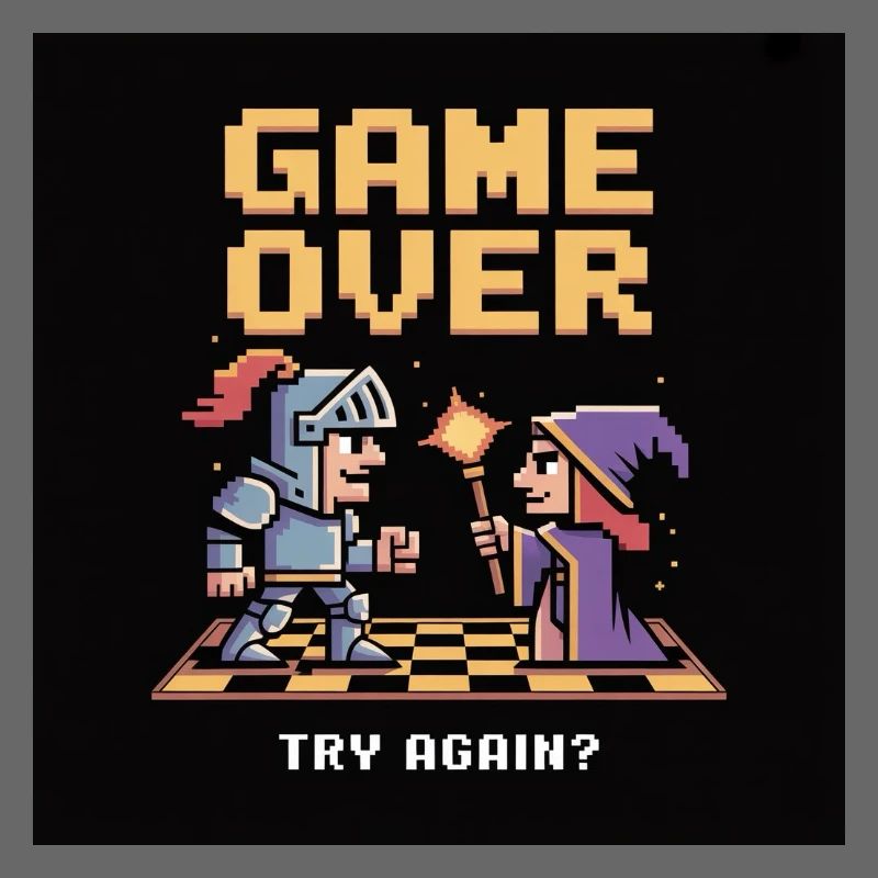 Game Over Pixel Duel Design