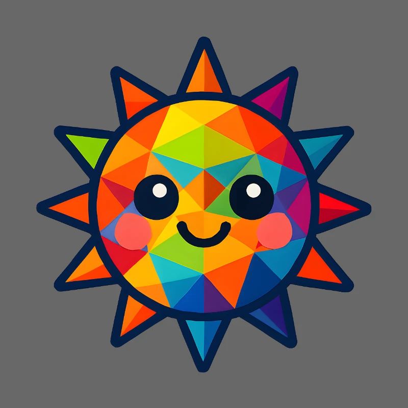 WPAP Polygone Kawaii Style Bébé Soleil