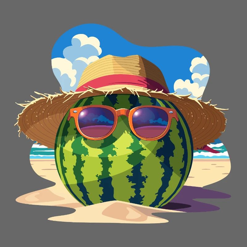 Wassermelone Sommer Coole Süße Am Strand