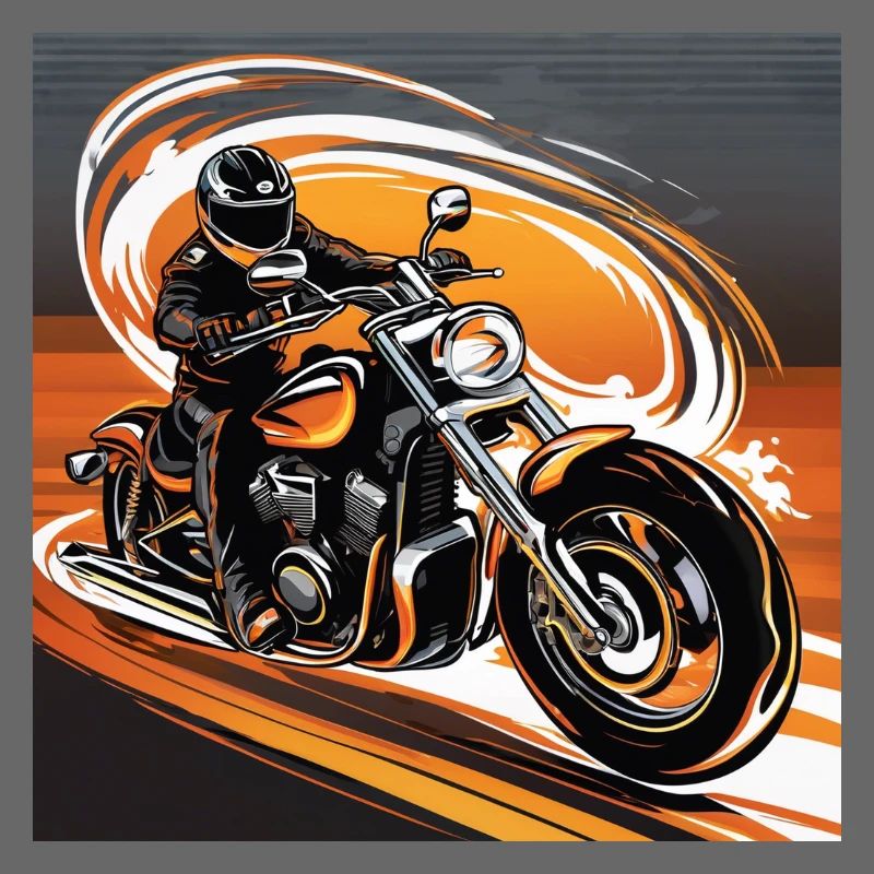 Motorcyclists in Dynamics - Style - Biker Art Design