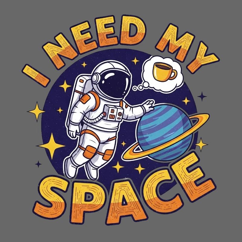 Amitié spatiale avec rêve de café