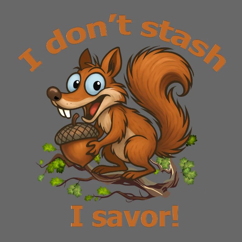 Verspieltes Eichhörnchen mit Eichel-Design