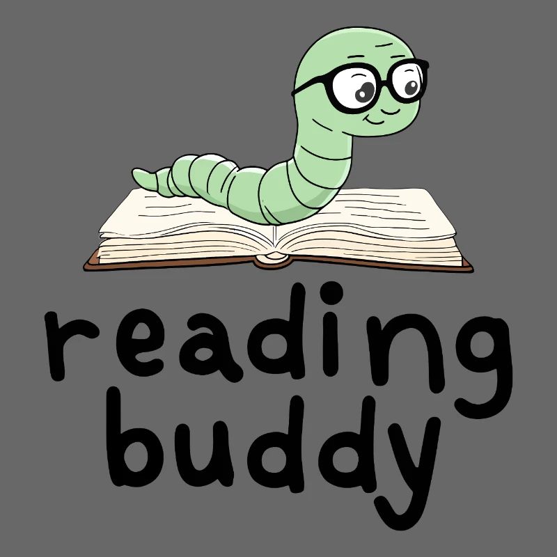 Reading friend Cute bookworm with book