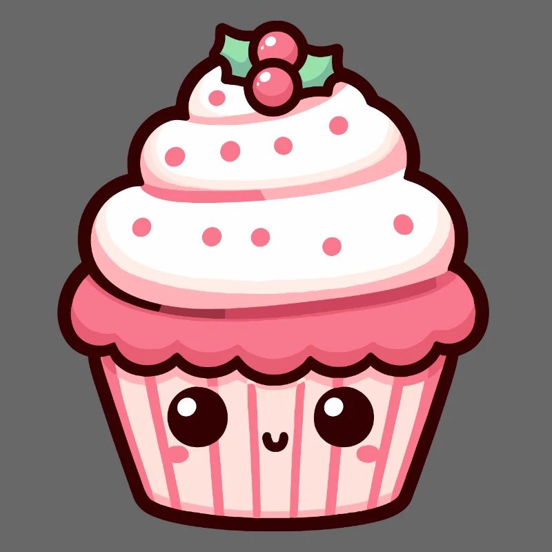 Illustration de cupcake de Noël mignon