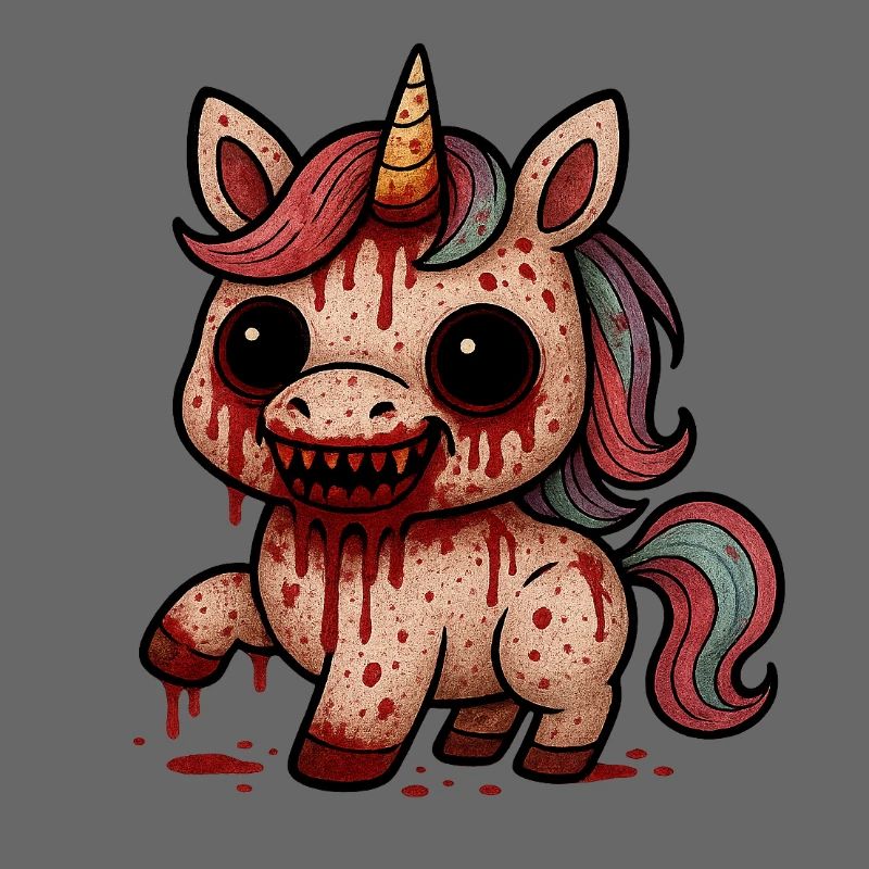 Blutiges Horror-Einhorn