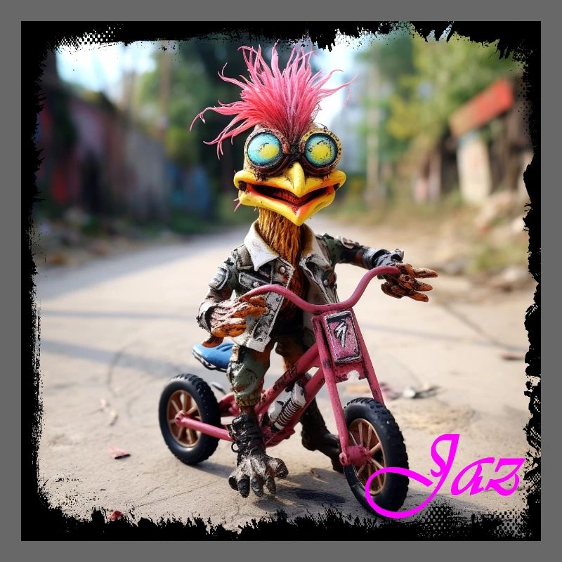 Escapist monster on a bicycle