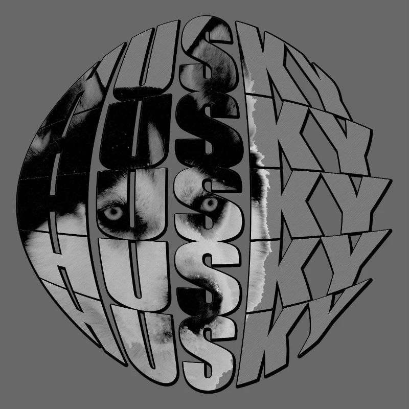 Wolfgesicht in Globus-Design
