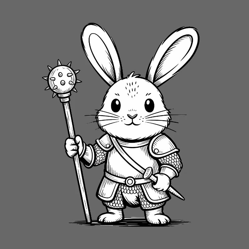 Rabbit Knight - Cool Rabbit Logo