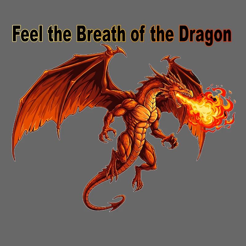 Feuriger Drache Atemzug Design