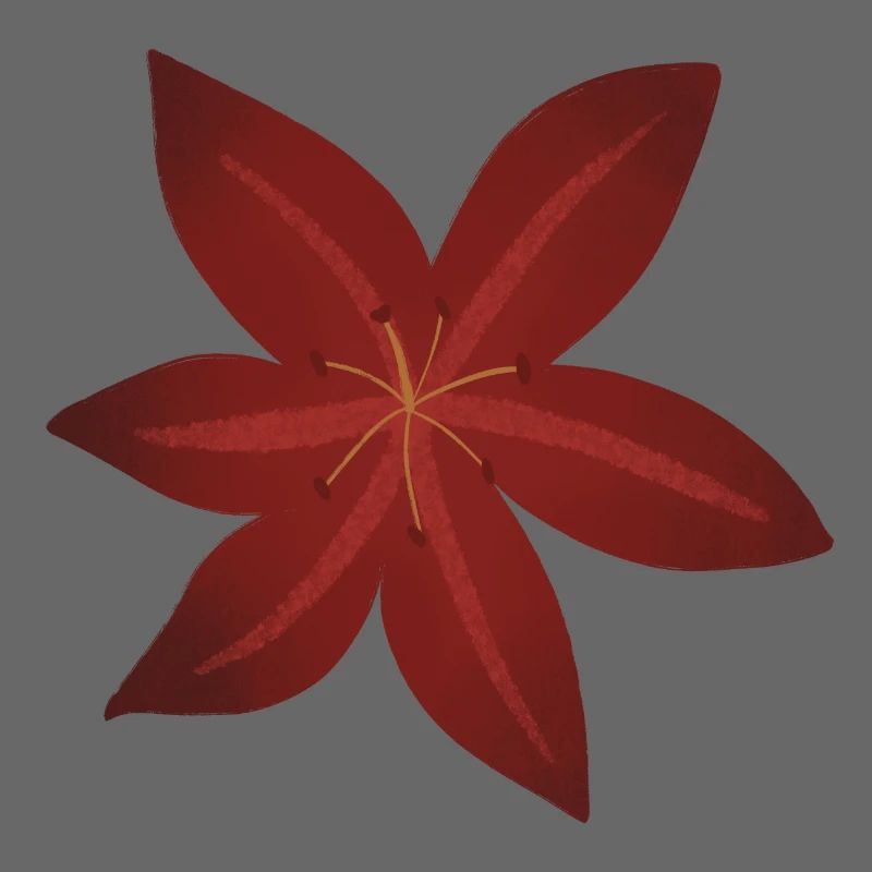 Design élégant de fleur de lys rouge