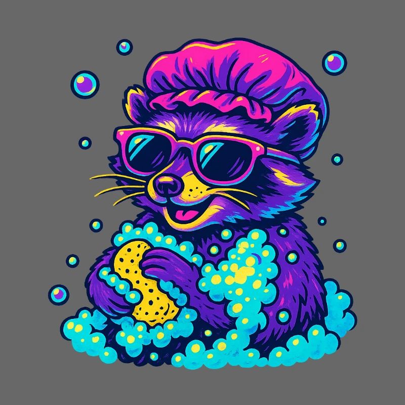 Neon Waschbär
