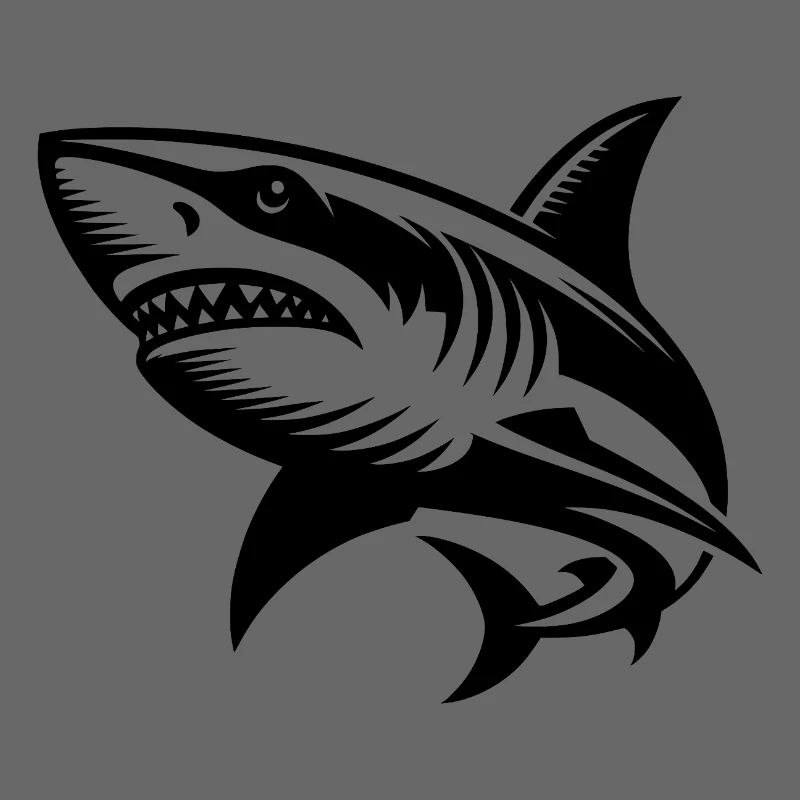 Big Ocean Shark Tattoo Diver Design