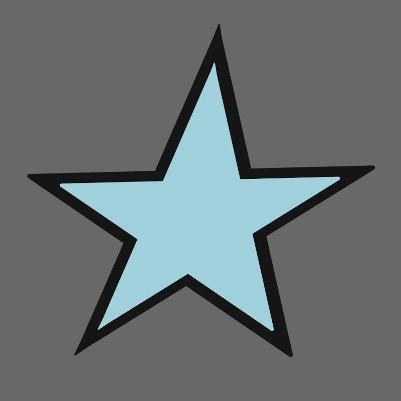 Heller blauer Stern mit schwarzem Rand