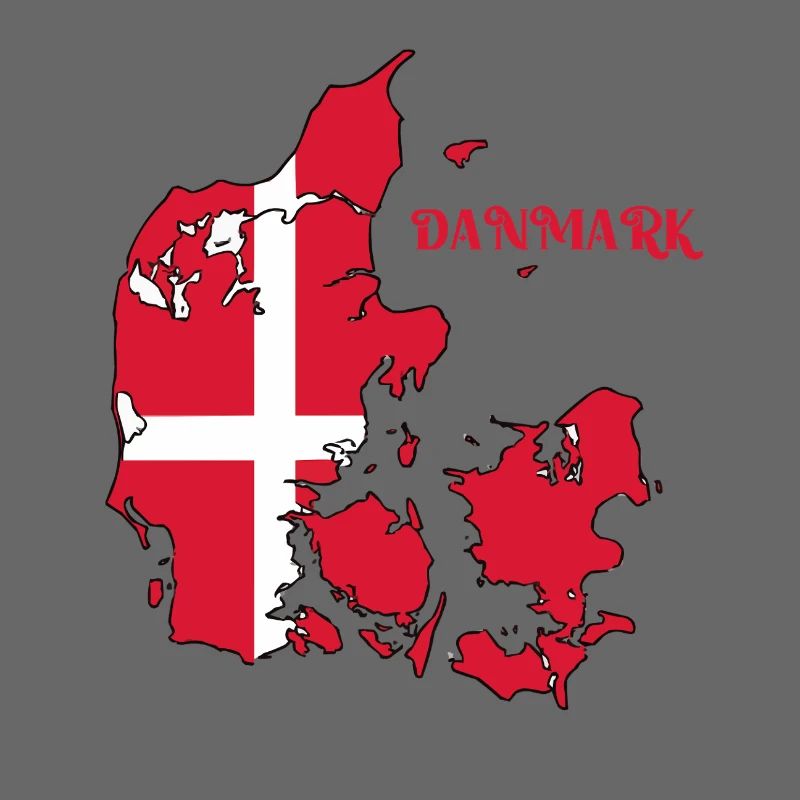 Carte du Danemark avec drapeau