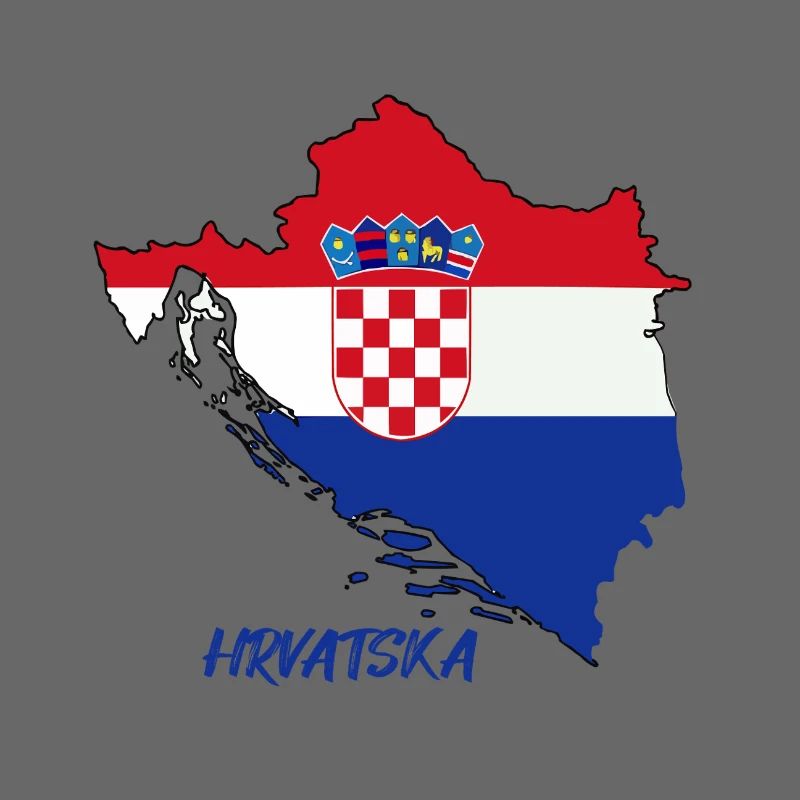 Conception du drapeau de la Croatie sur la carte