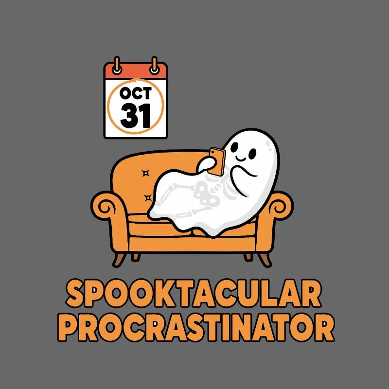 Spooky Ghost Procrastinator Design