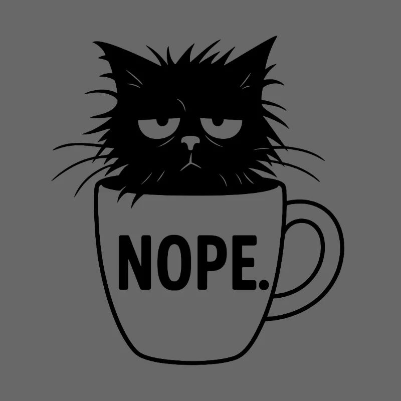 Nope Katze Kaffee Sarkasmus