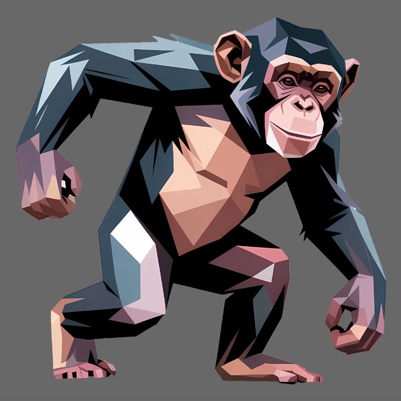 Monkey - Cool Low Poly Logo