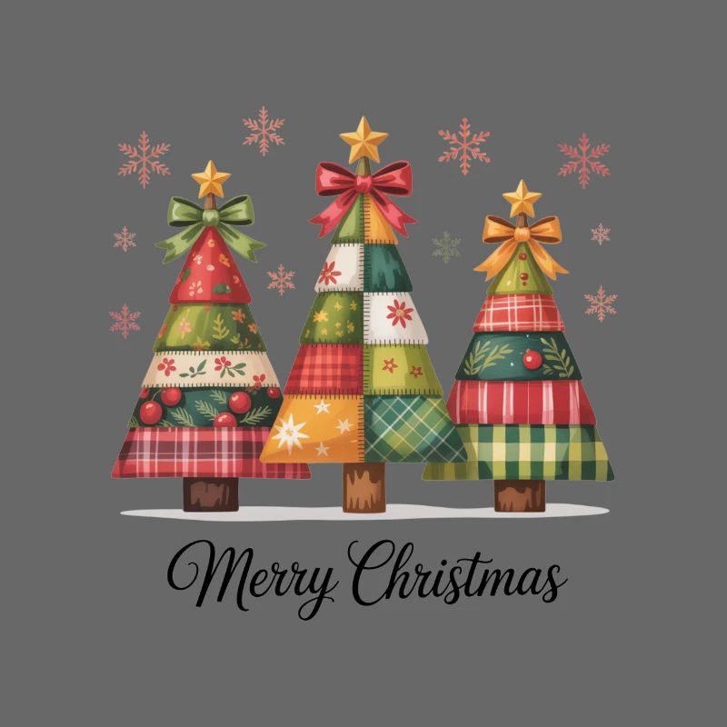 Patchwork-Christbaum-Trio