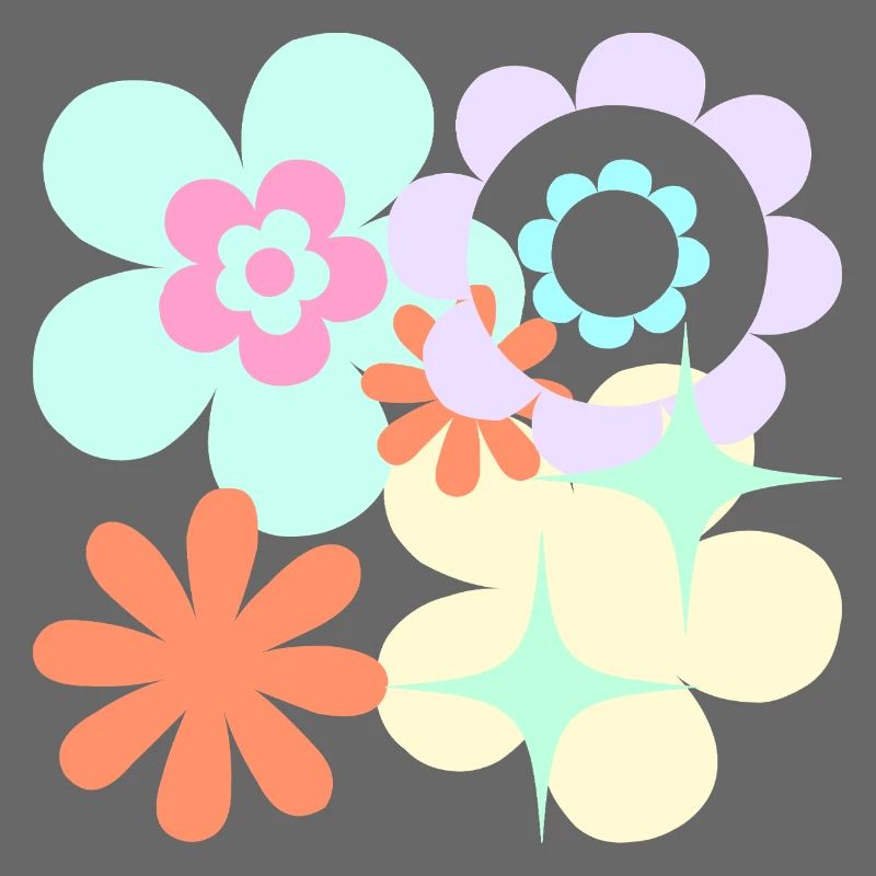 Blüten-Pop Retro Muster