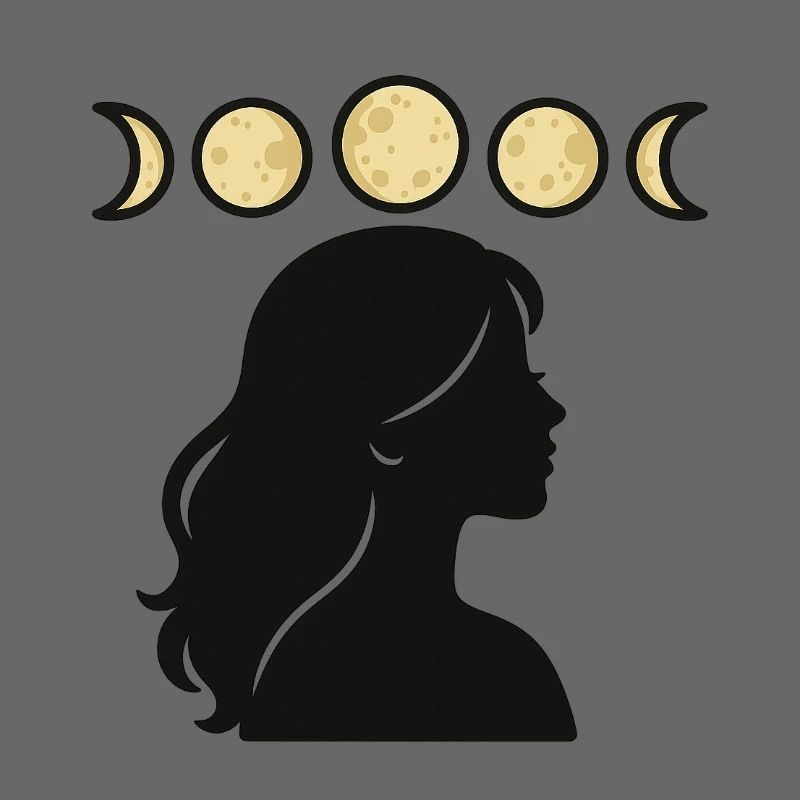 Silhouette mit Mondphasen