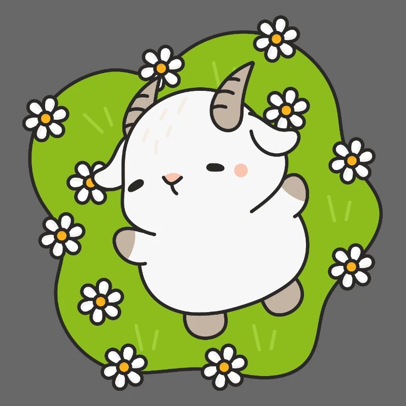 Kawaii Lamm Gänseblümchen