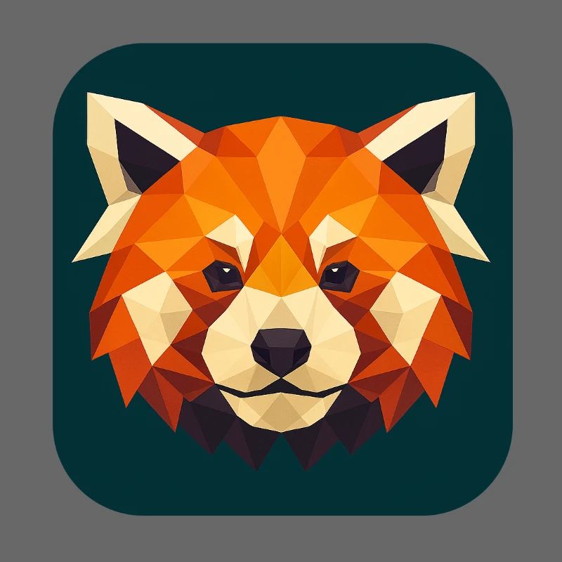 Tête de Panda Rouge Low Poly