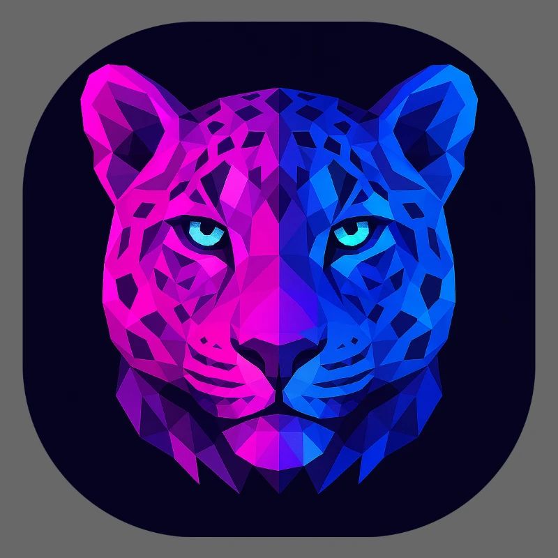 Neon Geometrischer Leopard