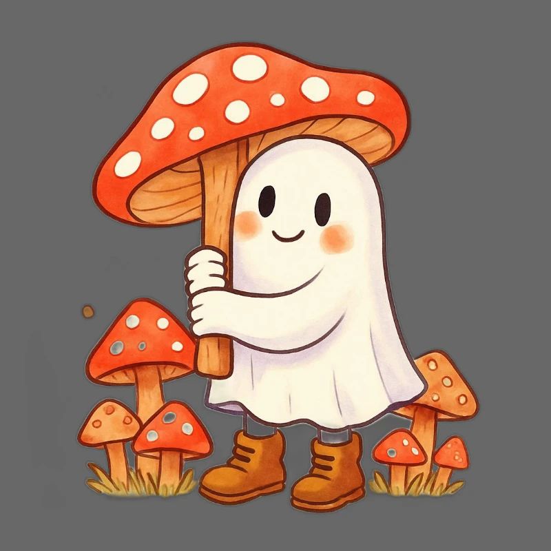 Geist mit Regenschirm - ein Pilz