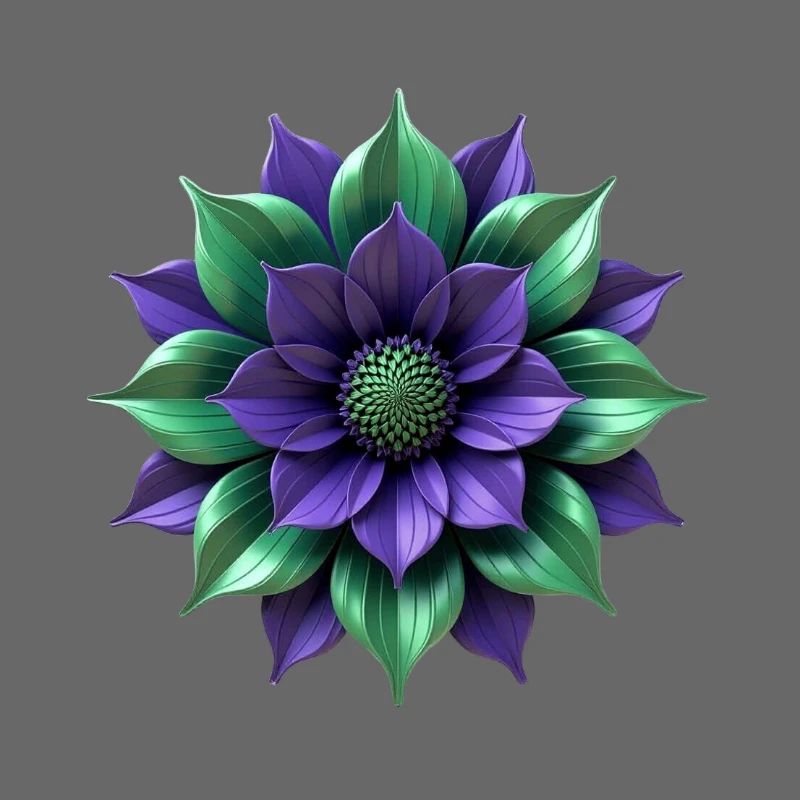 Fleur vert pourpre